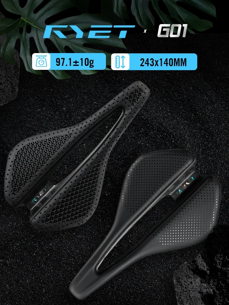 AliExpress 2025 RYET Full Carbon Bike Saddle 140mm  Lightweight Carbon Base Rails Cushion for Road MTB Gravel Performance Racing Parts