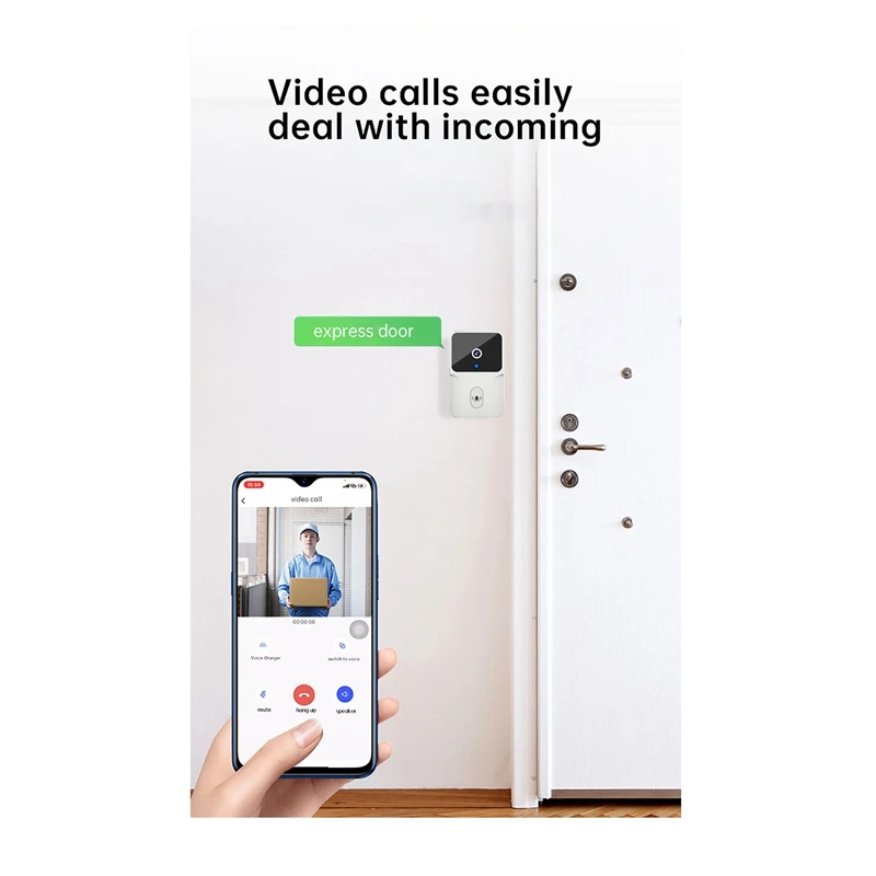 Tuya-Wifiビデオドアベル,双方向トーク,暗視,カメラ,スマートライフ,ホームセキュリティ,簡単なインストール