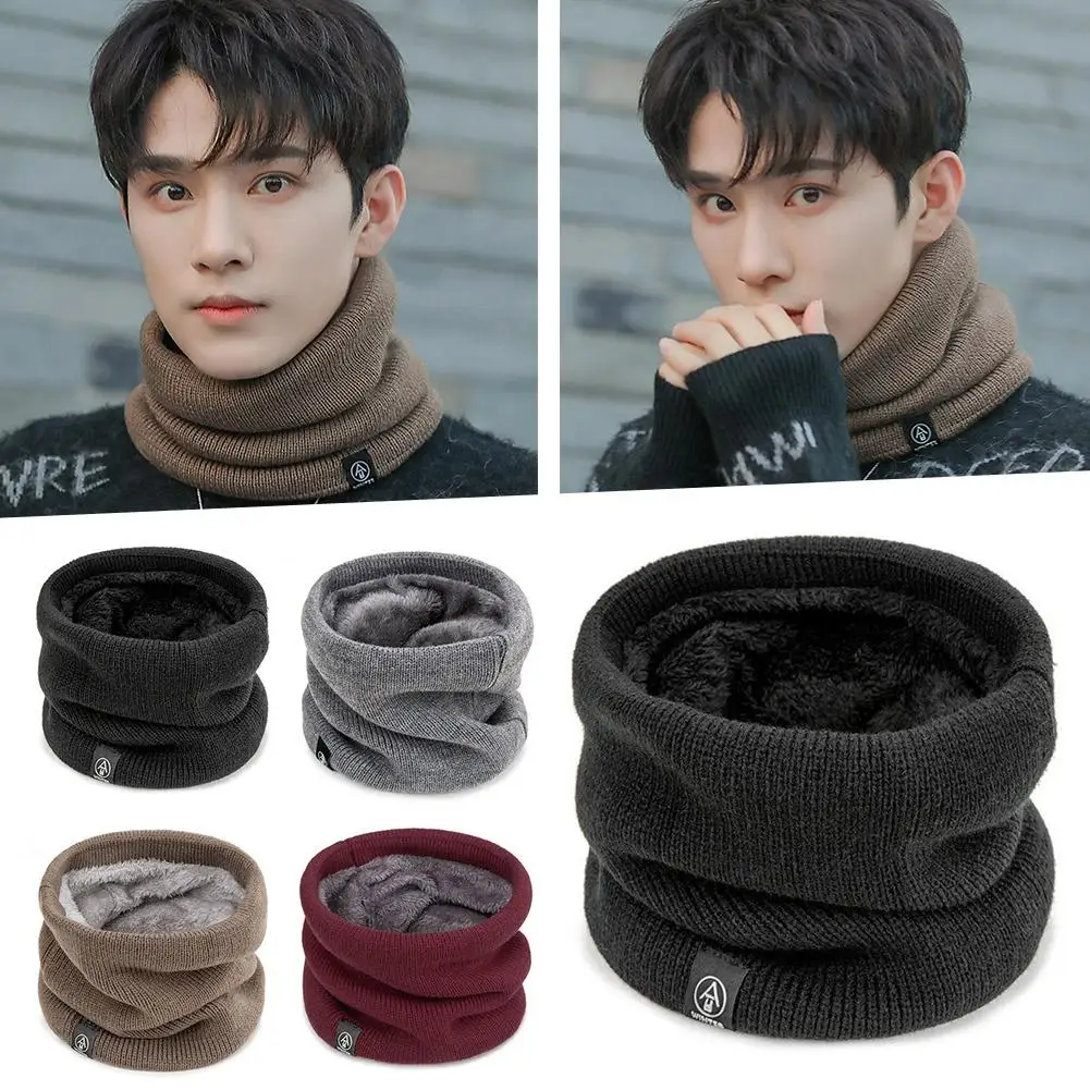 Winter Plush Muffler Woolen Knitting Neck Cover Fashion Cycling Outdoors Scarf Cold-proof Color Women Warm Neckerchief Soli L7D3