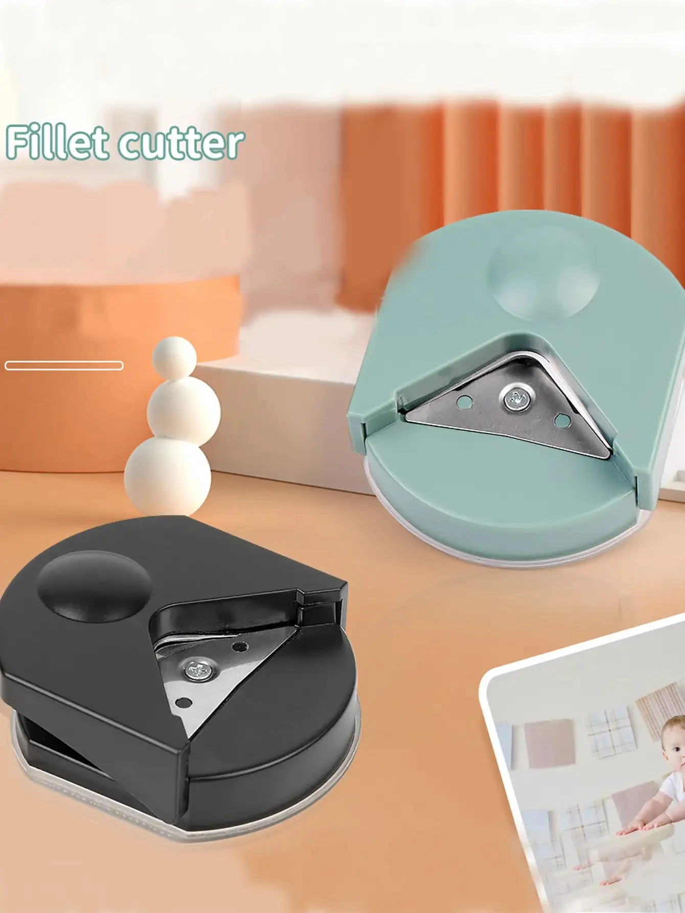4mm Radius Corner Rounder Punch Paper Corner Rounder Paper Hole Cutter for Photo Paper,Black