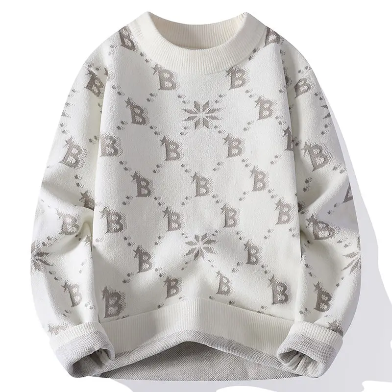 

Men's Thiened Autumn Winter Knitwear Inner Wear Mink Velvet Sweater TeenageLazy Sle School Students Faionable Warm Clothes