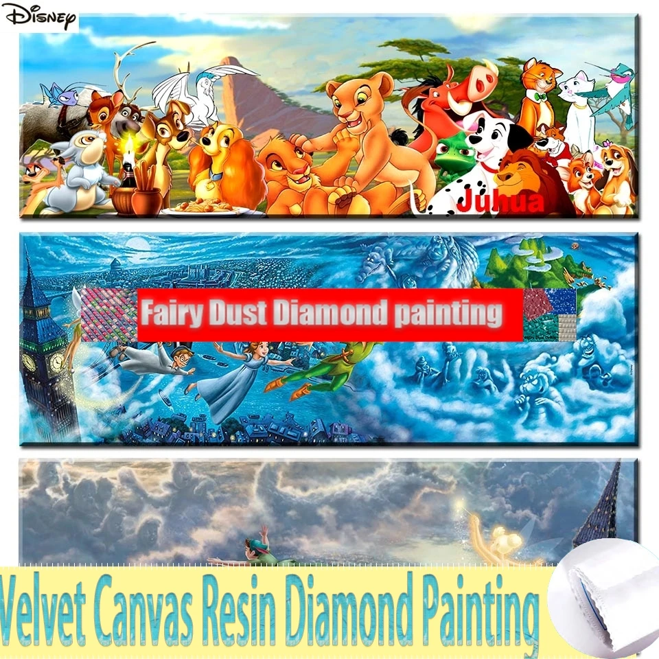 5D bajkowy obraz z żywicy z żywicy Peter Pan król lew Disney diament sztuka DIY krzyż zestaw do szycia obraz mozaika