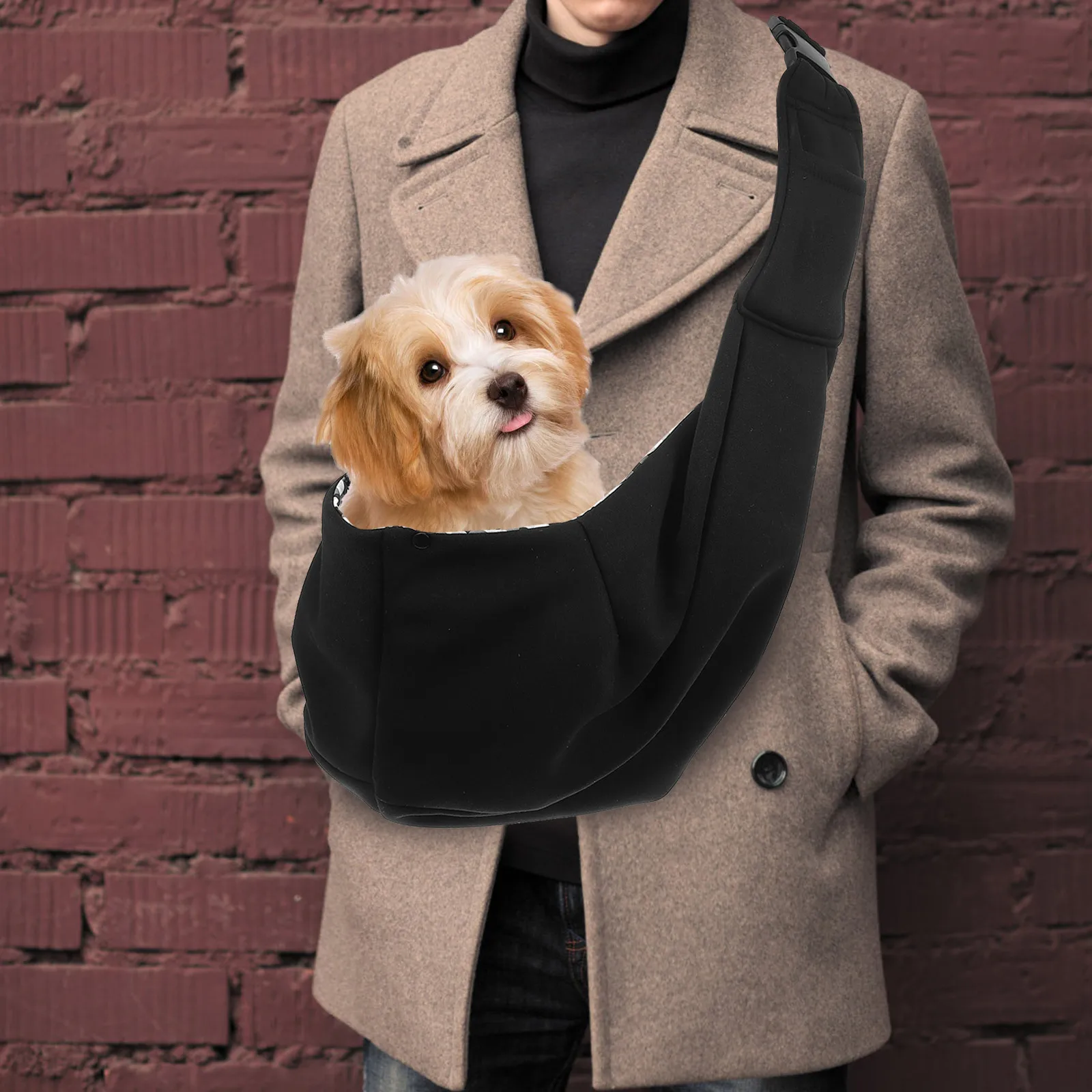 

Single Shoulder Pet Backpack Large Capacity Dog Sling Carrier Cat Pouch Travel Outdoor Walk Adjustable Openings