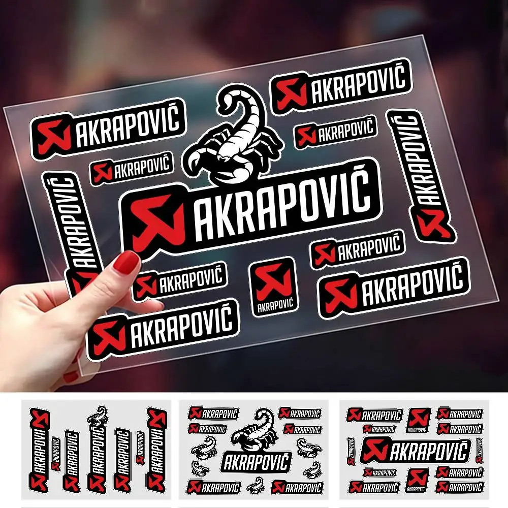 FOR AKRAPOVIC Durable Waterproof Reflective Decor Sticker Scratch Cover For Motorcycle Car Helmet Fridge Accessories
