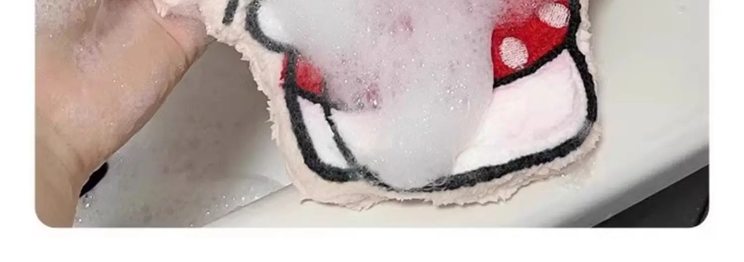 Neues Produkt auf Lager: KT Cat My Melody Hängendes Handtuch, verdickt, super saugfähig, niedliches Cartoon-Design für Bad, Küche und Haushalt – Detail 11