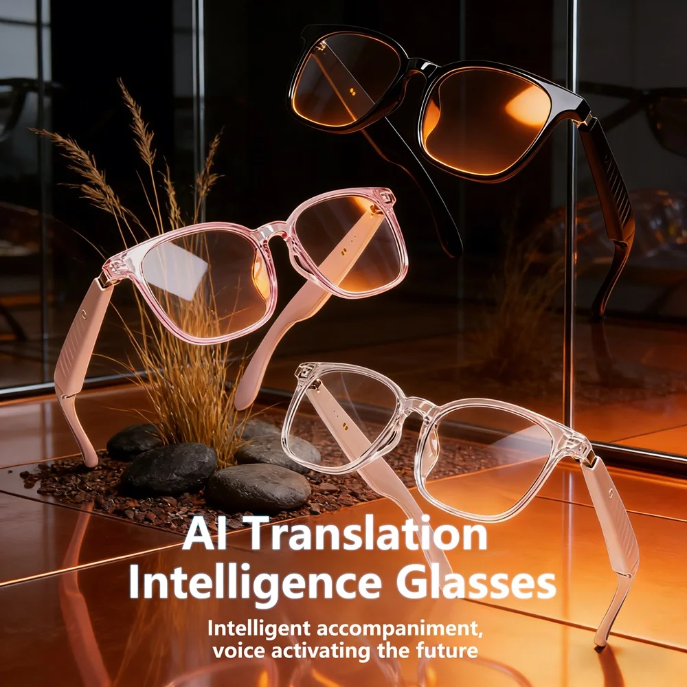 AI Intelligent Translation Smart Glasses Calling Music AI Video Chat Eyeglasses Bilateral Stereo Sound Men Women