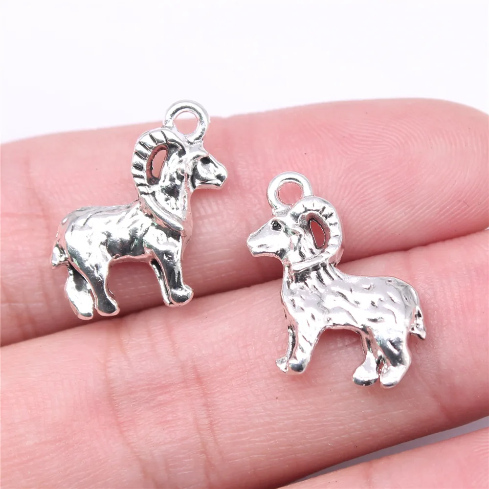 WYSIWYG 10pcs 22x14mm Antique Silver Color Sheep Charms Pendant For DIY Jewelry Making Handmade Jewelry Craft Findings