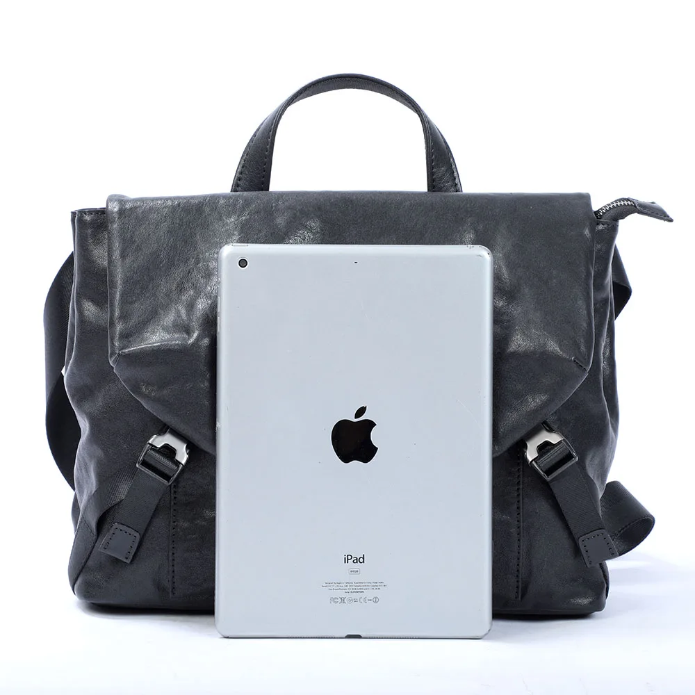 S.WORKER Herren-Umhängetasche aus Vollnarbenleder | Modische Umhängetasche, Crossbody-Tagesrucksack – Detail 20