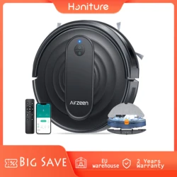 Airzeen Robot Vacuum and Mop Combo 3000Pa 150 Mins App Control Scheduled Cleaning Self-Charging Wi-Fi Connected Robotic Vacuum