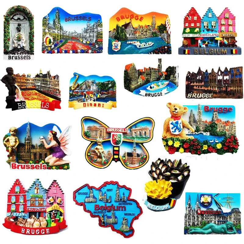 

Belgium Brugge Magnetic Refrigerator Stickers Brussels Tourist Souvenir Resin Fridge Magnets Decorative Gifts Manneken Pis