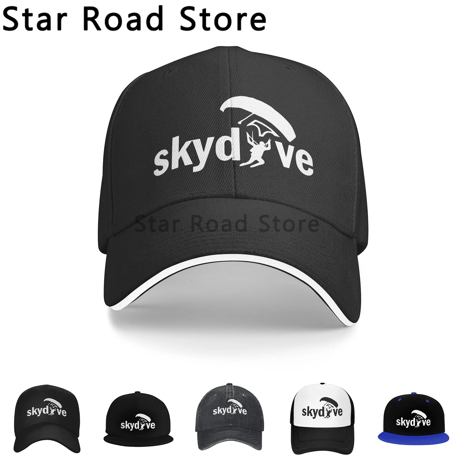 Funny Skydiver Print Baseball Cap Men Hats Women Visor Protection Snapback Bungee Jumping Sports Caps for Unisex