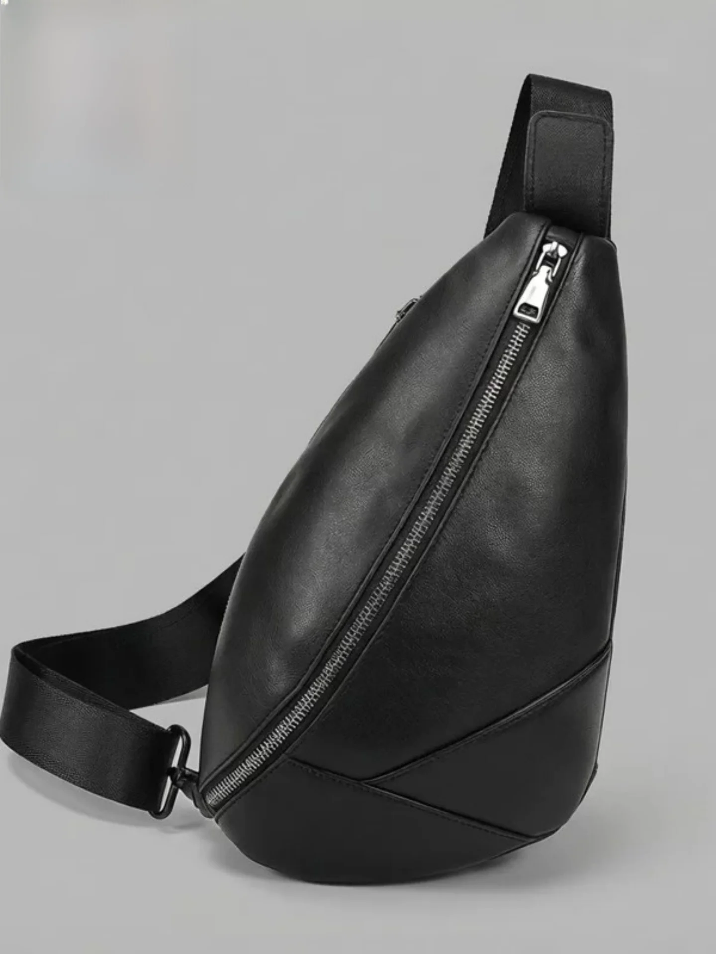 yuqixuan-men's-fashion-chest-bag-leather-single-shoulder-sling-bag-casual-black-cowhide-leisure-bag-stylish-crossbody-bag