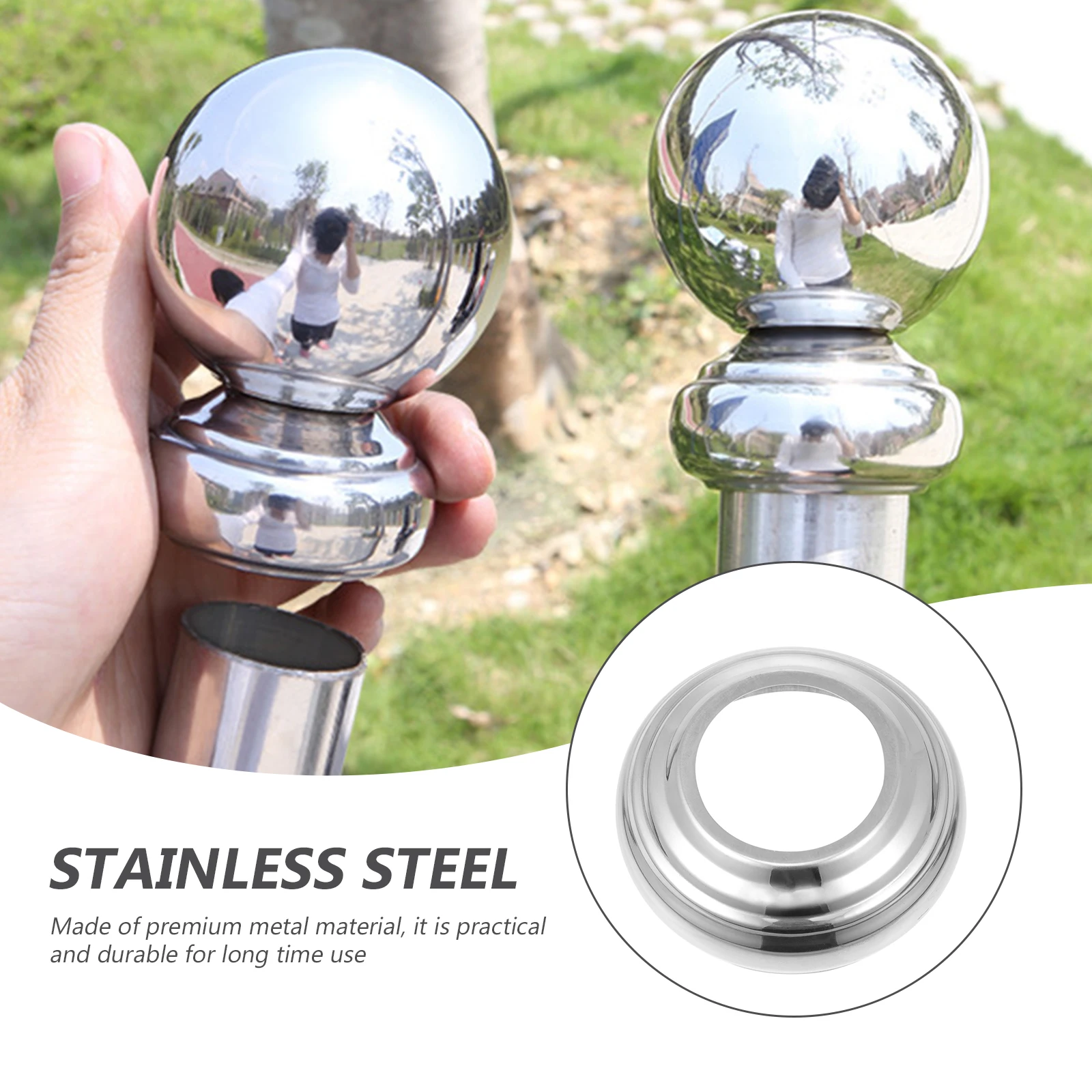 

Stainless Steel Base Garden Stand Gazing Globe Metal Practical Durable Flagpole Base Outdoor Decoration Sphere
