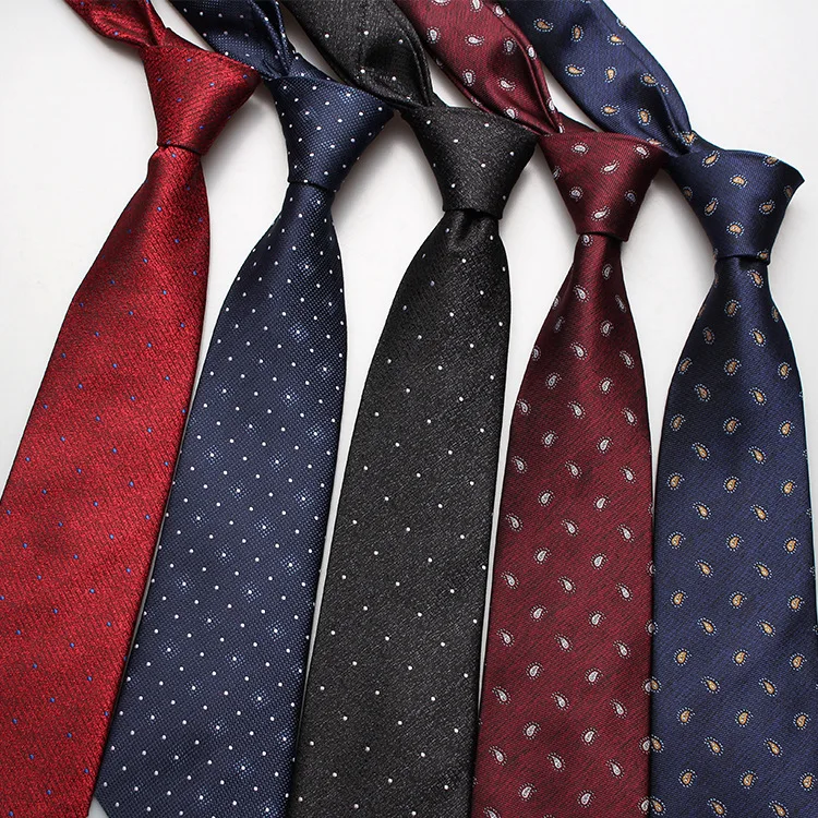 Spot 8cm Business Dress Tie Men's Polyester Jacquard Business Vintage Tie Available in Multiple Colors