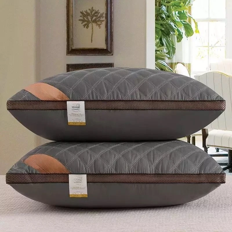 Explosive pillow core with three wire grid, embroidered feather velvet, high elasticity, no collapse, cervical protection pillow