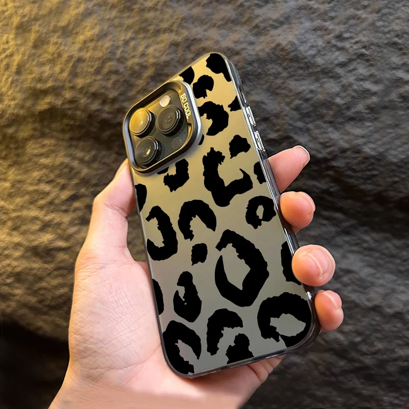 Cute Leopard Print Art Electroplate IMD Phone Case For Xiaomi Mi 14 13 12 12T 13T Pro 11 Lite 5G Poco F6 X5 X6 M6 Pro Back Cover