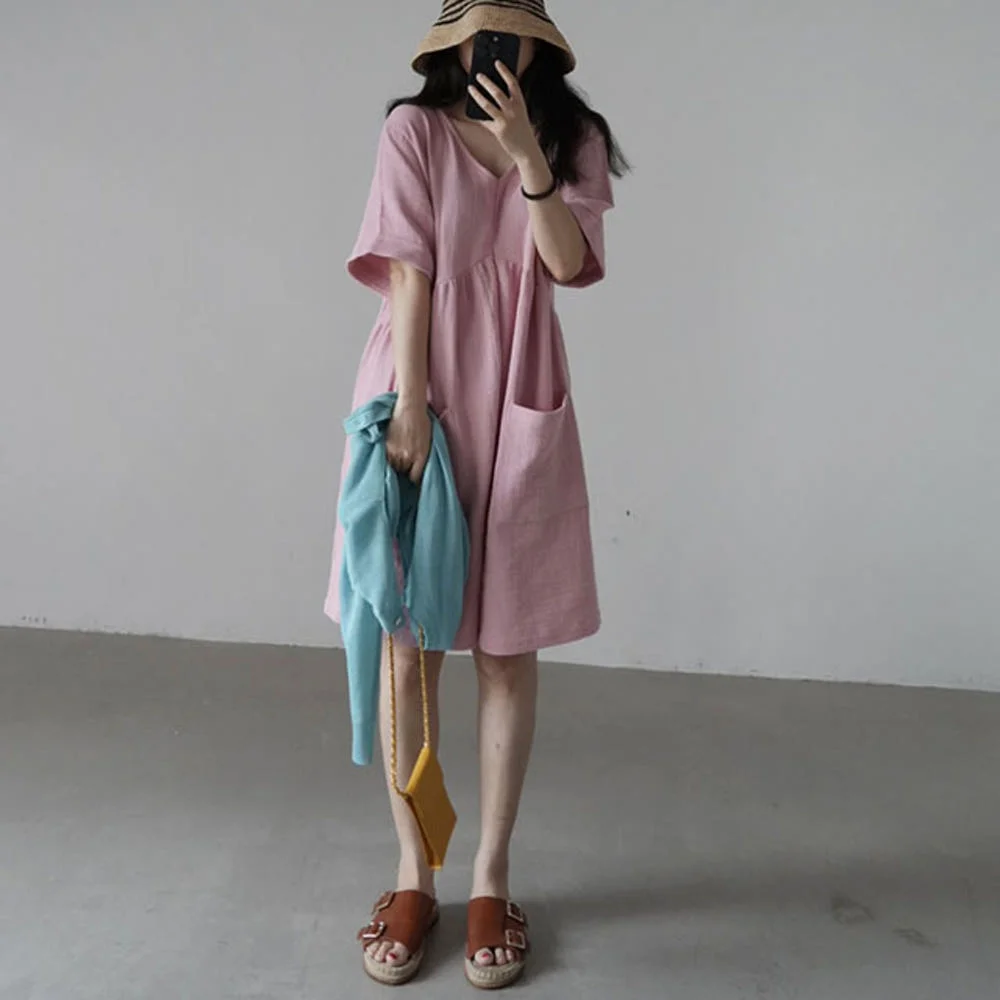 Summer New Women's Casual Pants V-Ne Wide Leg ort Loose Fit Adorable Freening Age-Defng Versatile Casual Trousers