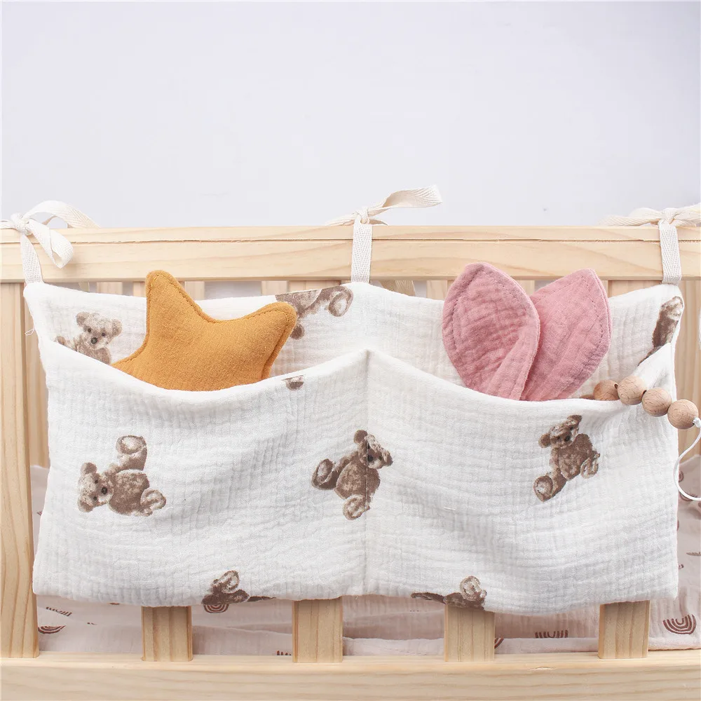 New Cartoon Portable Baby Crib Storage Bag Newborn Multifunctional Bed Headboard Organizer For Kids Baby Bedding Diaper Bag