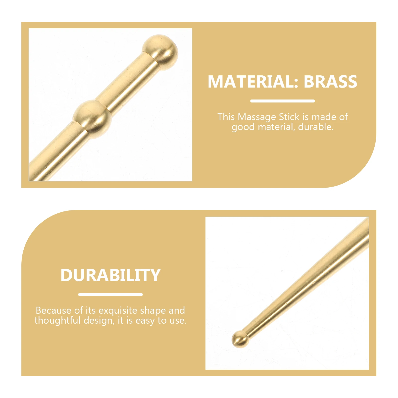 

Massage Stick for Foot Body Pain Relief, Portable Brass Acupressure Tool Meridian Therapy, Universal Sturdy for Arthritis