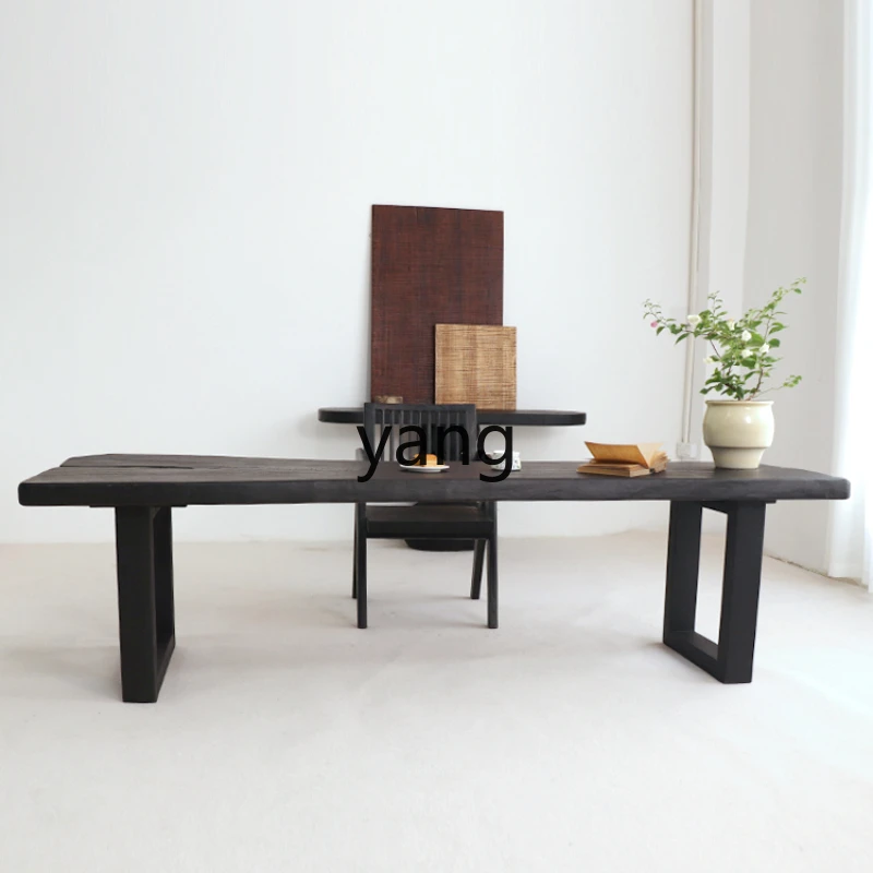 

LH Log Natural Edge Solid Wood Desk Conference Long Table Wabi Sansa Wind Creative Personality Wood Table