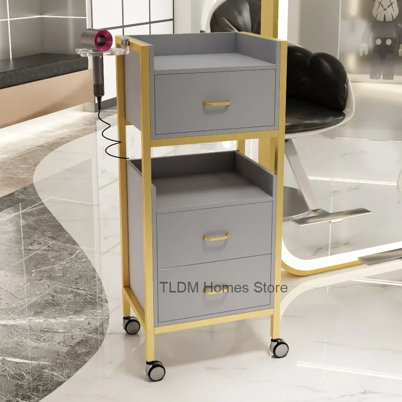 

Manicure Cart Spa Furniture Aesthetic Roulette Storage Trolley Portable Aesthetics Aluminum Beauty Salon Tray Stations Lash Hair