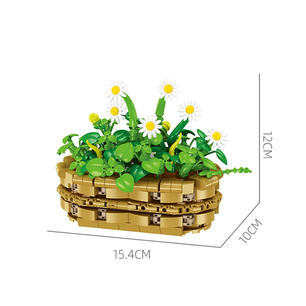 Zestaw klocków do budowania doniczki z motywem stokrotki, doznańcie radości z konstrukcji dzięki temu wykwintnemu modelowi kwiatowemu.