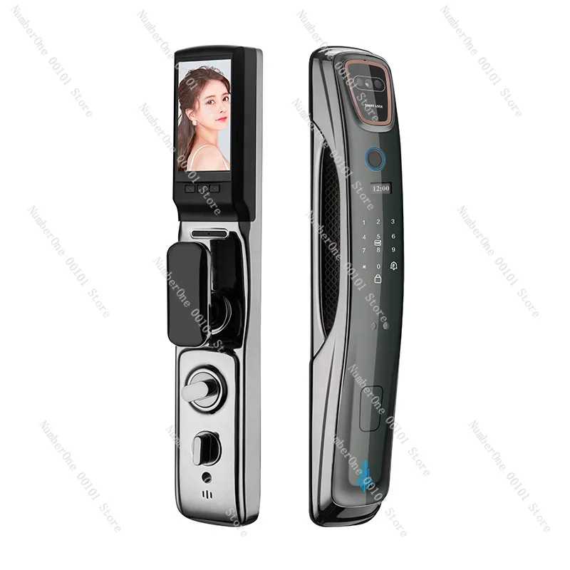 Smart Door Lock with Facial Recognition Automatic Cat Eye Camera Fingerprint Password Anti-Theft