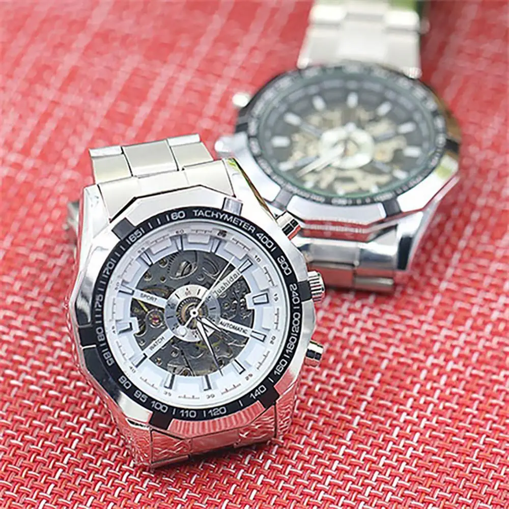 

Wholesale & Dropshipping Men Hand-Winding Skeleton Automatic Mechanical Stainless Steel Sport Wrist Watch