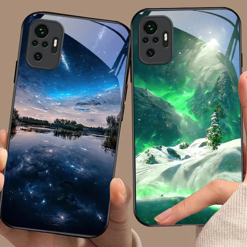 Deep night sky nebula For Redmi Note 7 8 9 8T 10 11 12 12S 13 14 Pro Plus 5G 13C 12 14C 5 4G Black tempered glass phone case - view 4