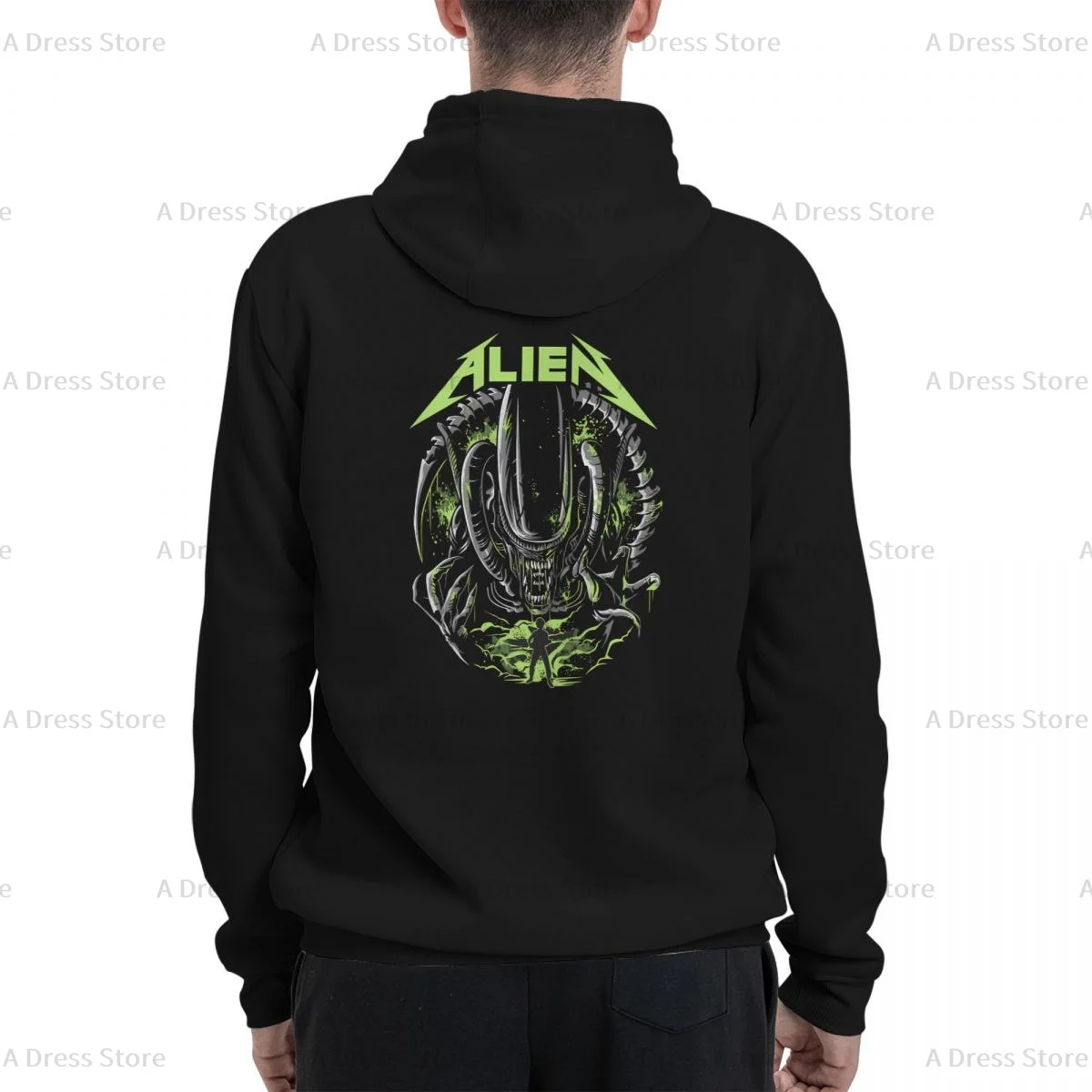 Xenomorph Essential Alien Mencosy Polyester Two sided Hot stamping printing Men's Sweater,Unisex Vintage Pullover Hooded