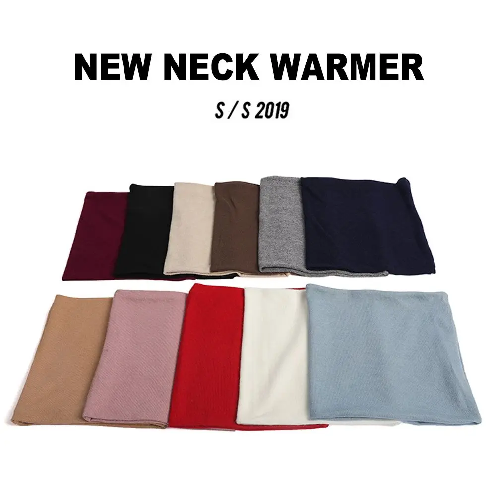 1Pc Winter Warm Brushed Knit Neck Warmer Circle Go Out Wrap Cowl Loop Snood Shawl Outdoor Ski Climbing Scarf For Men Women