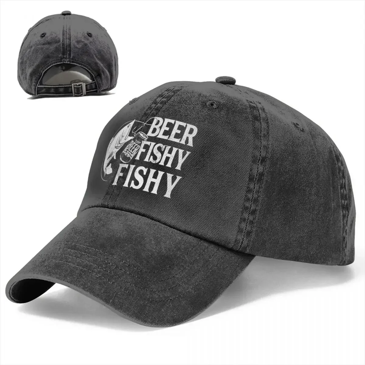 เบียร์ Fishy Fishy เบสบอลหมวกแฟชั่นผ้ายีนส์หมวกกลางแจ้ง Casquette ฮิปฮอปเบสบอลหมวกคาวบอยสําหรับผู้ชายผู้หญิง