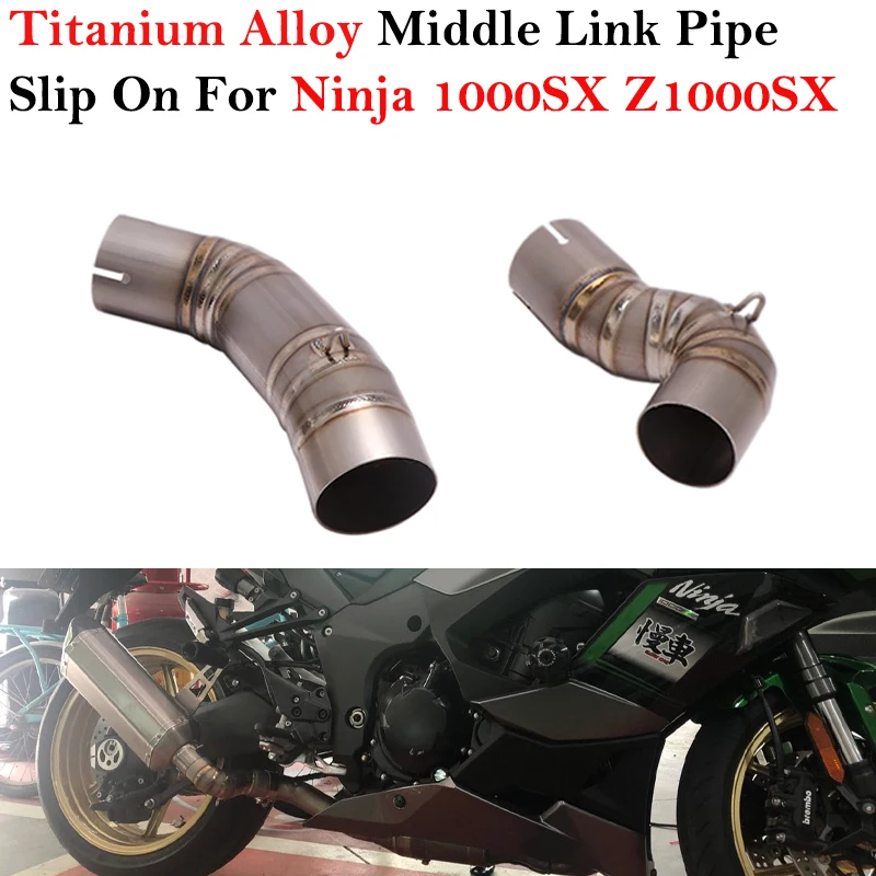 Slip-On For Kawasaki Ninja1000SX Z1000SX 2020 2021 Motorcycle Escape System Titanium Alloy Exhaust Muffler Middle Link Pipe