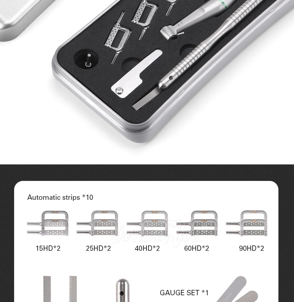 JOY DENTAL Dental 4:1 Reduction Interproximal Stripping Contra Angle Handstück mit 40HD Strip AZDENT – Detail 11