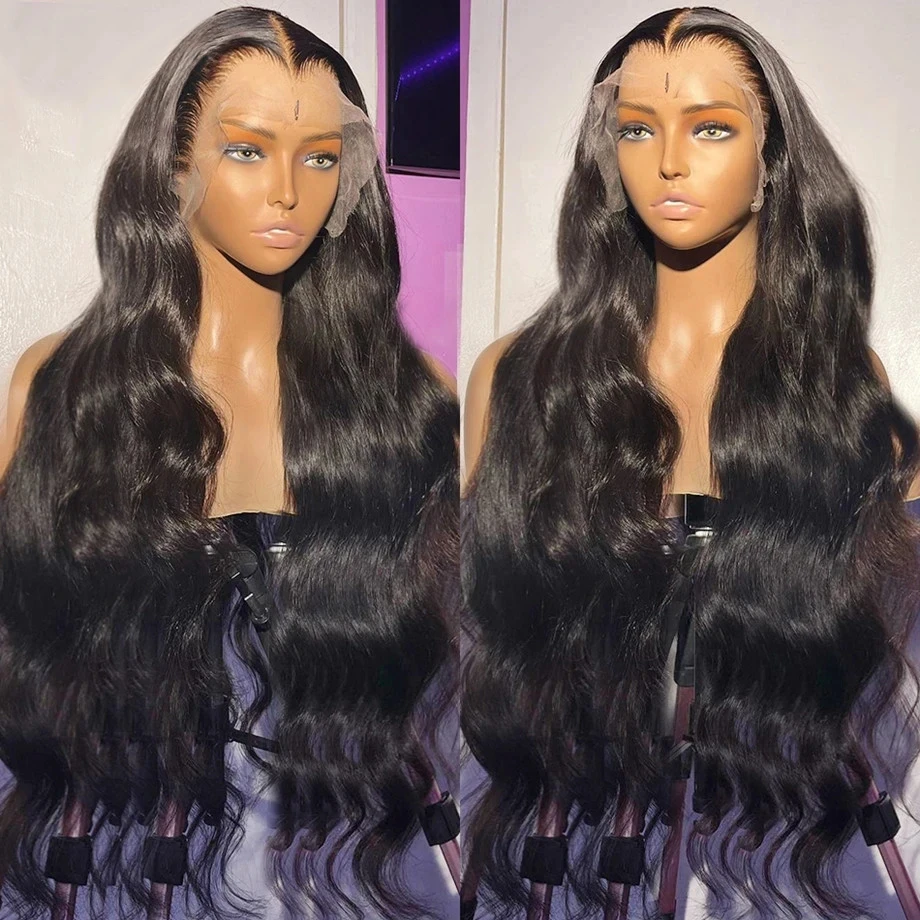 Wig tanpa lem ketebalan 200 dijual 13x6 Body Wave HD wig keriting depan renda rambut manusia 30 inci Lace Frontal untuk pilihan wanita