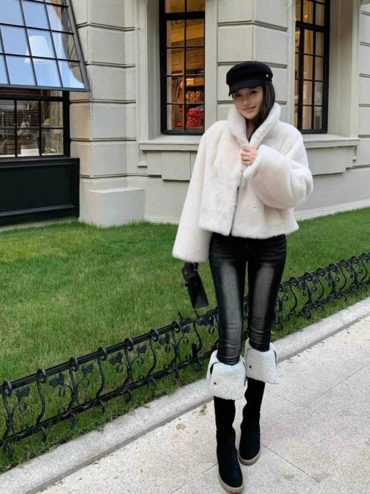 

High Waist Stretchy Slimming Denim Pants Women's Pencil Nine Point Pants Bla ey Hip Enlarging Comfortable Casual Jeans