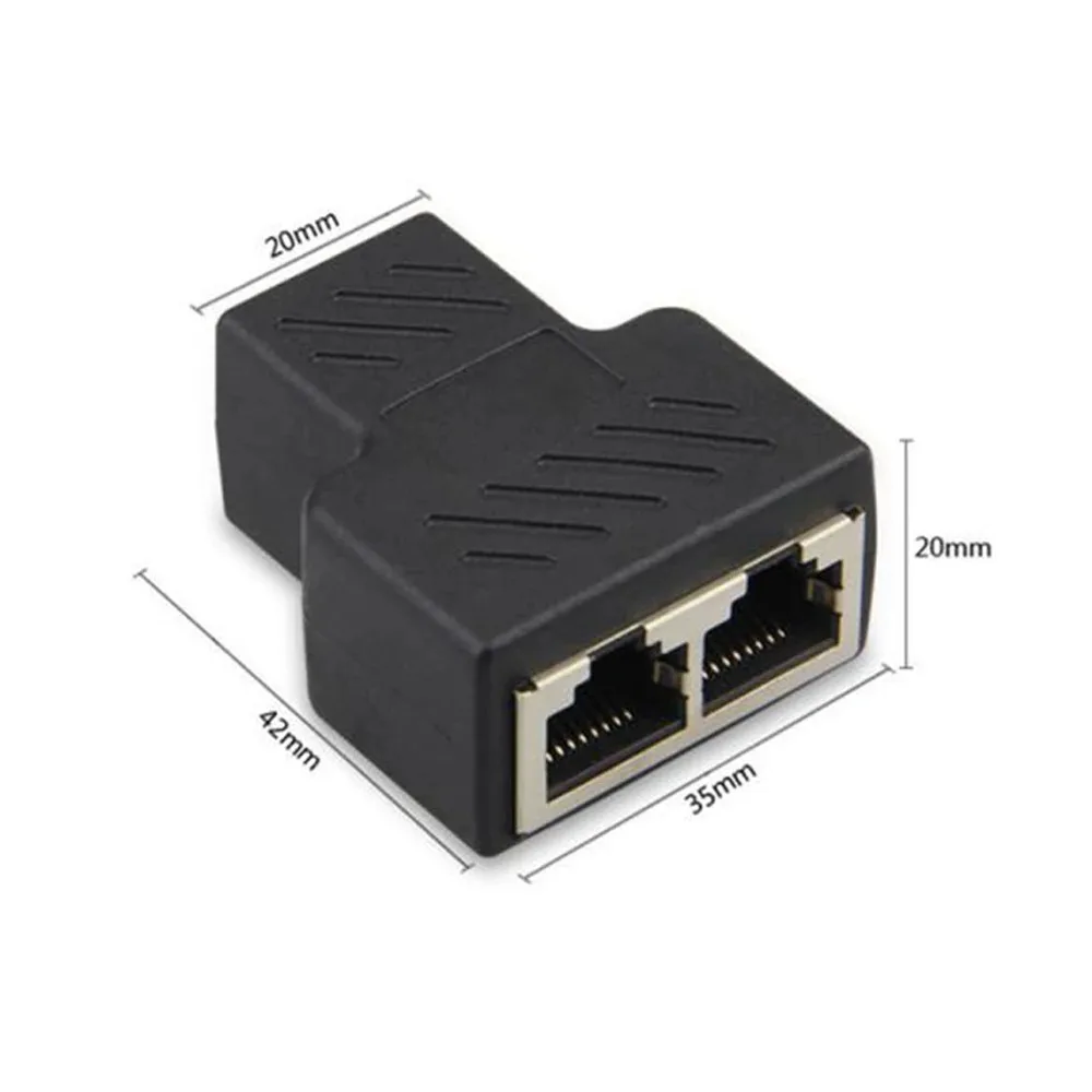 2 SZTUK RJ45 1 do 2 LAN Ethernet Kabel sieciowy żeński Rozgałęźnik Adapter Złącze Rozgałęźnik Przedłużacz Wtyczka Połączenie trójnika sieciowego