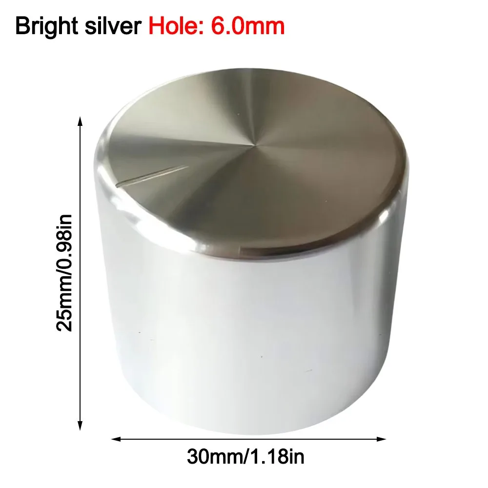 1Pcs 30x25mm Aluminum Volume Knob CNC Machined Anodized Surface Amplifier Volume Control Knob 6mm Shaft Hole M4 Set Screw