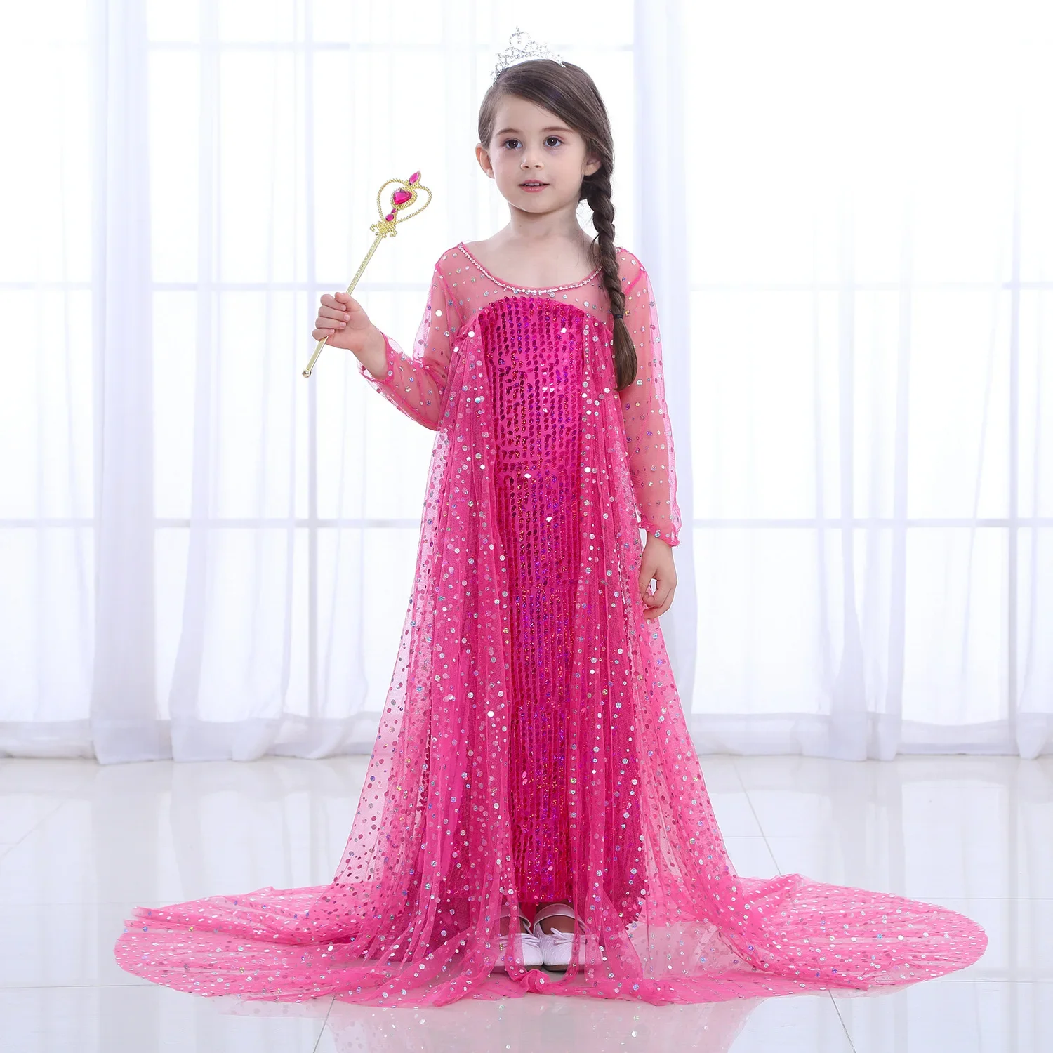 

Halloween kids dress Summer girls Frozen dress Girl role play Princess Aisha dress new cosplay costumes halloween costume