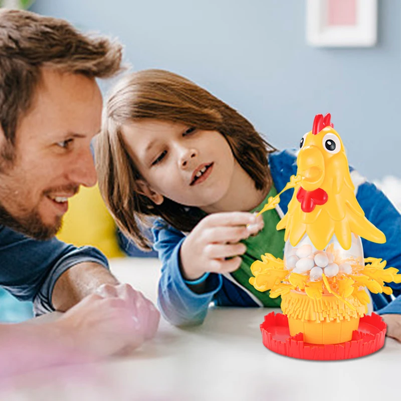 Preschool Toys With Sticks Feather Games Toys Eggs Drop Chickens Intellectual Development Hand-Eyes Coordination Desktop Toys