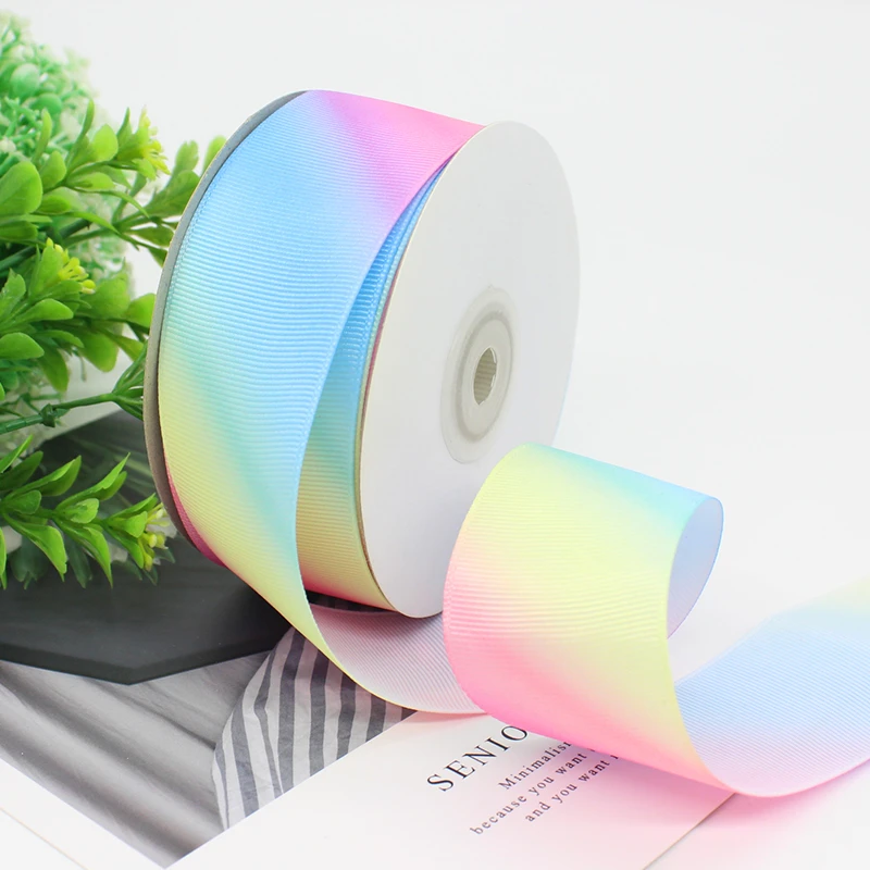 Nastro per imballaggio regalo arcobaleno, confezione per bouquet di fiori, Nastri per Grosgrain fai da te, rotolo da 45 metri