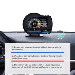 Universal OBD2&GPS Double Systems Meter Speedometer Head Up Display Muti-function Gauge Water Temp Turbo Car Accessories HUD P6