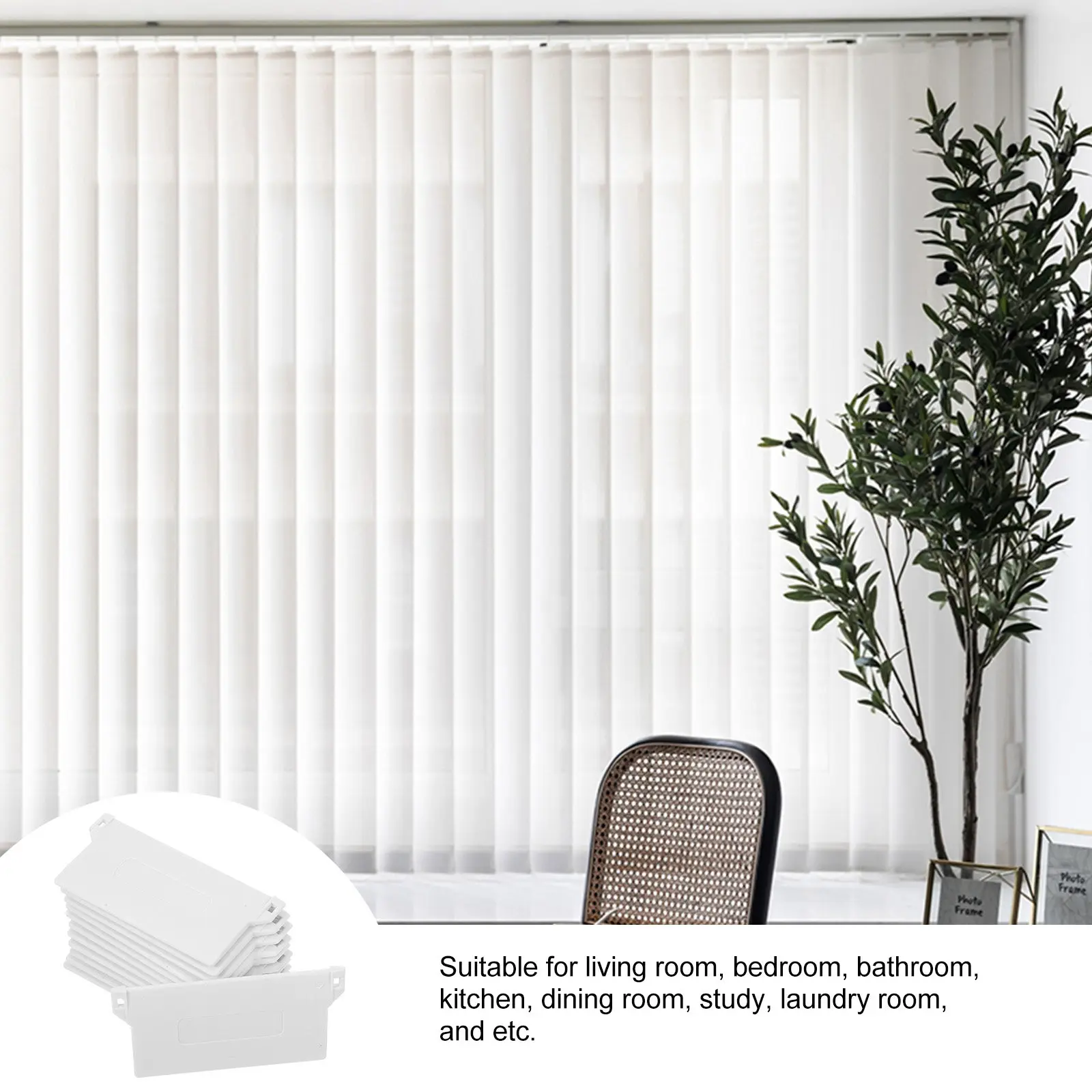 12Pcs 89Mm Plastic Blind Bottom Plates Heavy Duty Vertical Blind Fittings Straight Line Stability Blinds Curtain Accessories