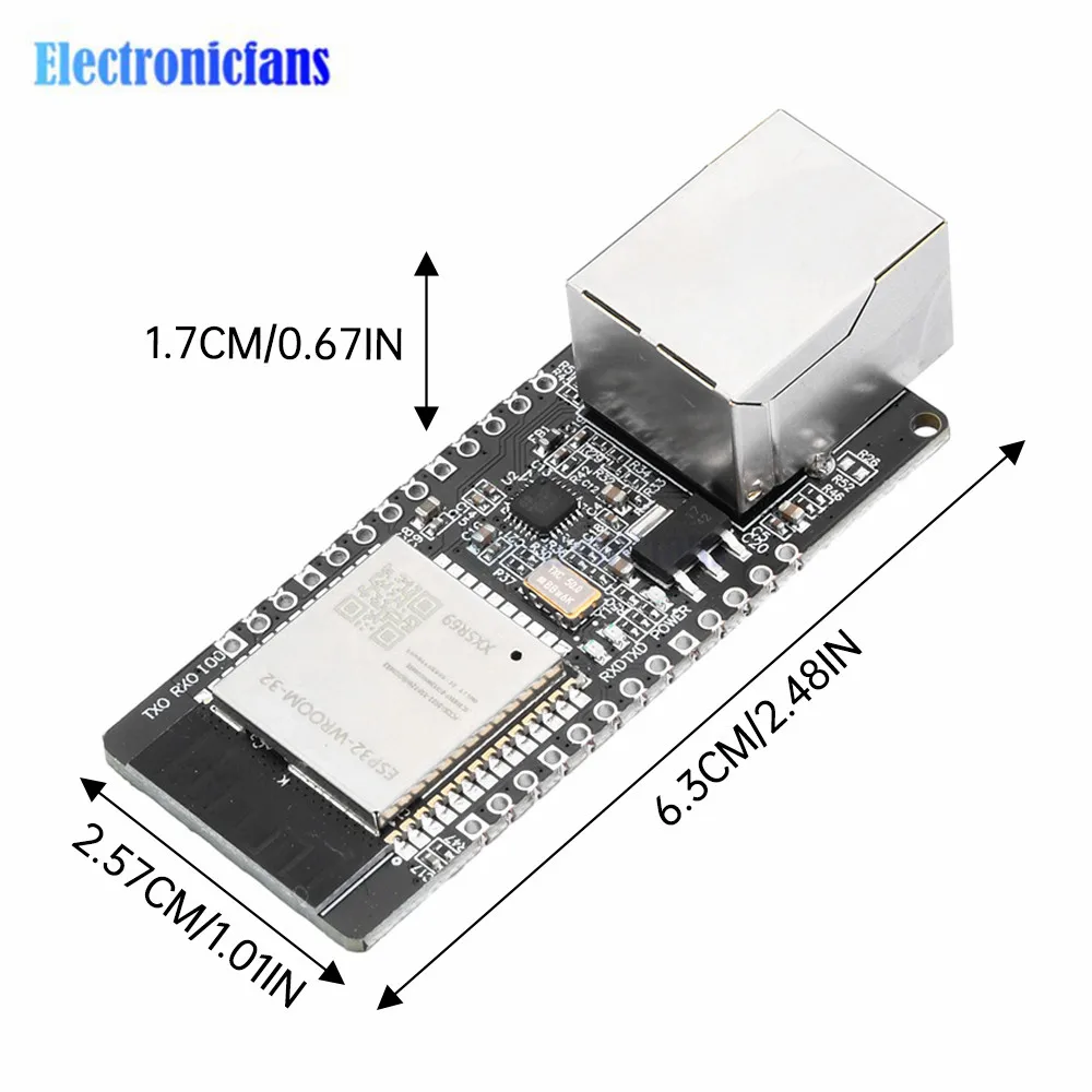 Imagem -06 - Módulo Placa de Desenvolvimento sem Fio Porta Serial Embutida para Ethernet Wi-fi bt Esp32-wroom32 Wt32-eth01