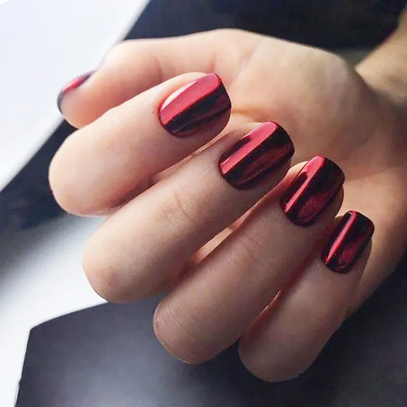 24 pçs cor sólida vinho vermelho design unhas falsas curto cabeça quadrada dicas de arte de unhas falsas simples acabado dicas de manicure imprensa em unhas