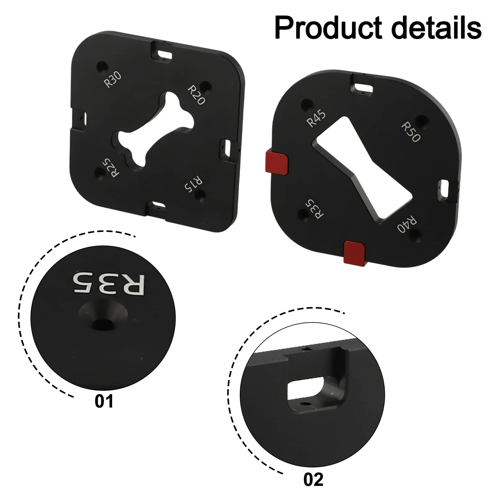 

Aluminum Woodworking Chamfering Template Tool with 8 Radius Options for Accurate Cuts in Various Woodworking Projects