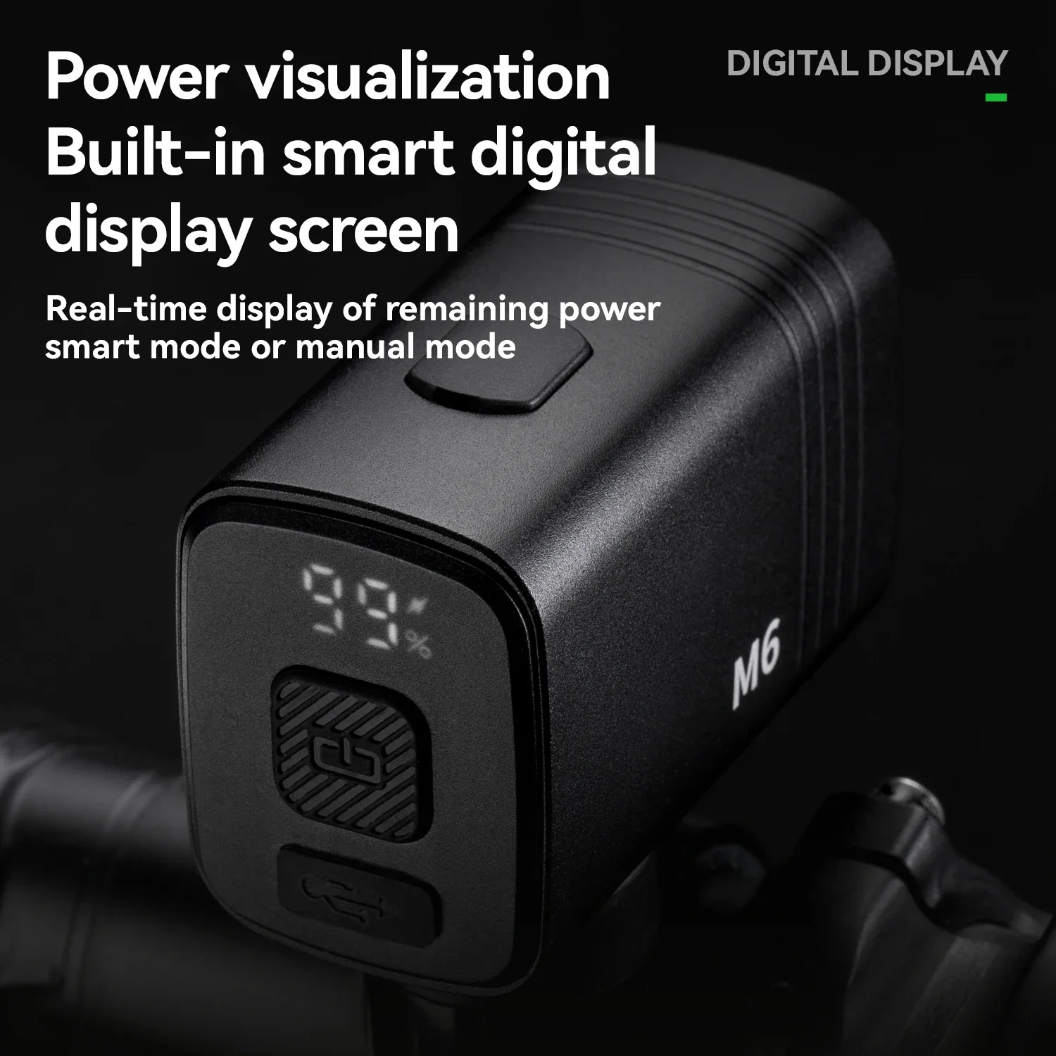 

ROCKBROS 1000LM Велосипедный передний подвесной светильник Велосипедная фара с отключением линии Интеллектуальный экран мощности Свет высокой яркости