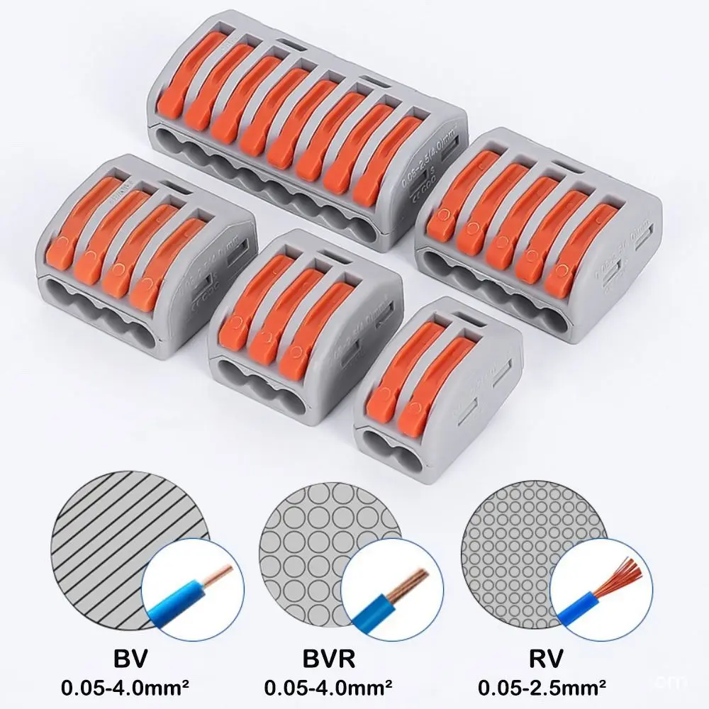 Universal Compact Quick Terminal Block Quick Electrical Cable Splice Small Push-in Terminal Blocks Mini Wire Connector Parts