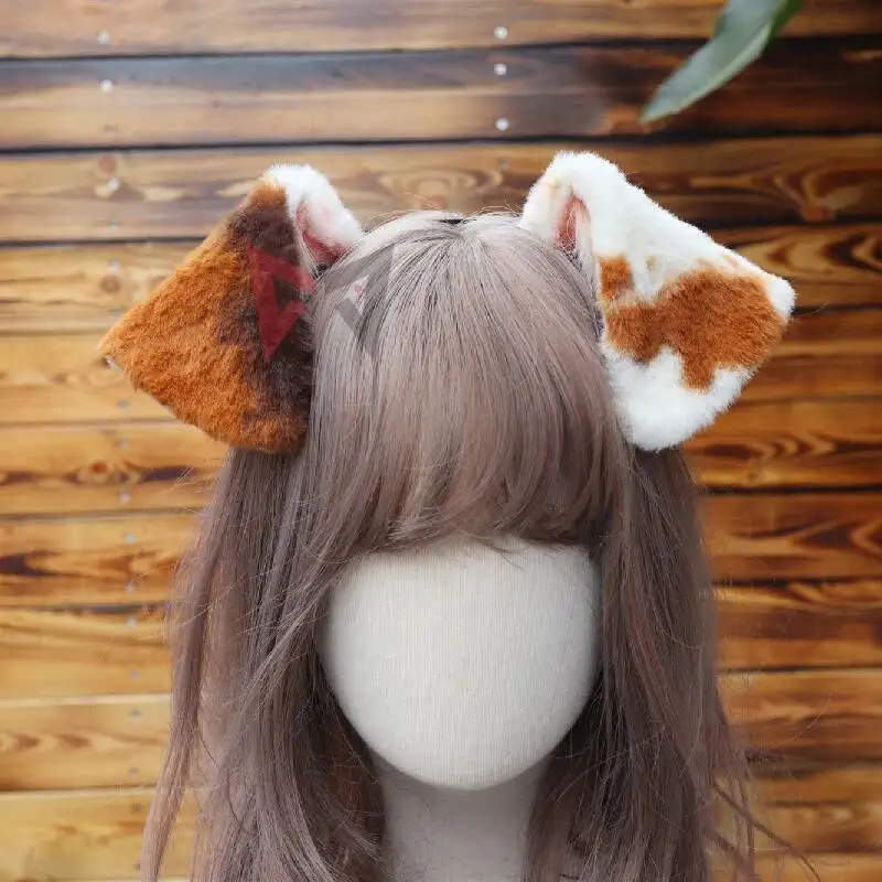 

New Hand Made Work Dalmatian Dog Fold Ears Hairhoop Brown White Black Headwear Headband Custom Made