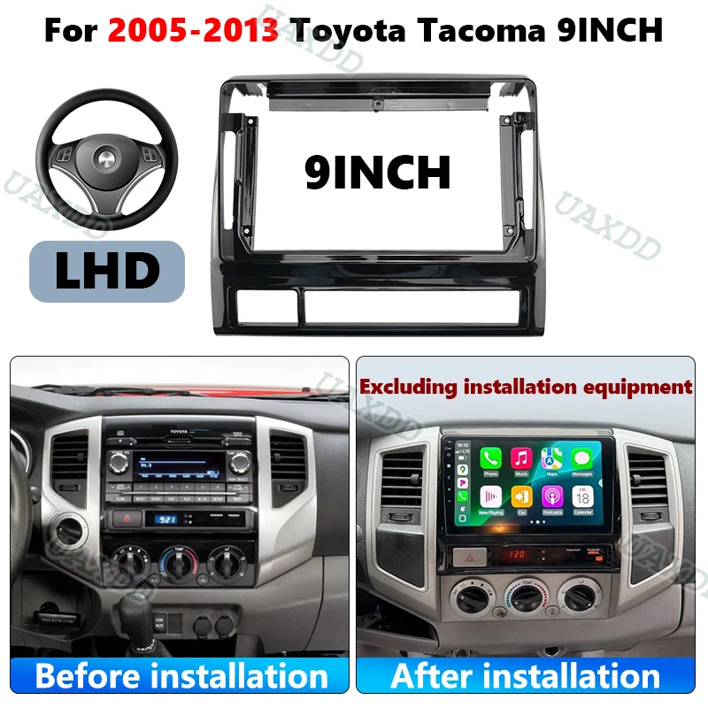 2 Din Car For 2005-2013 Toyota Tacoma 9INCH Radio Android Frame Kit Panel Automotive Video Center Console Fascia Dashboard DVD